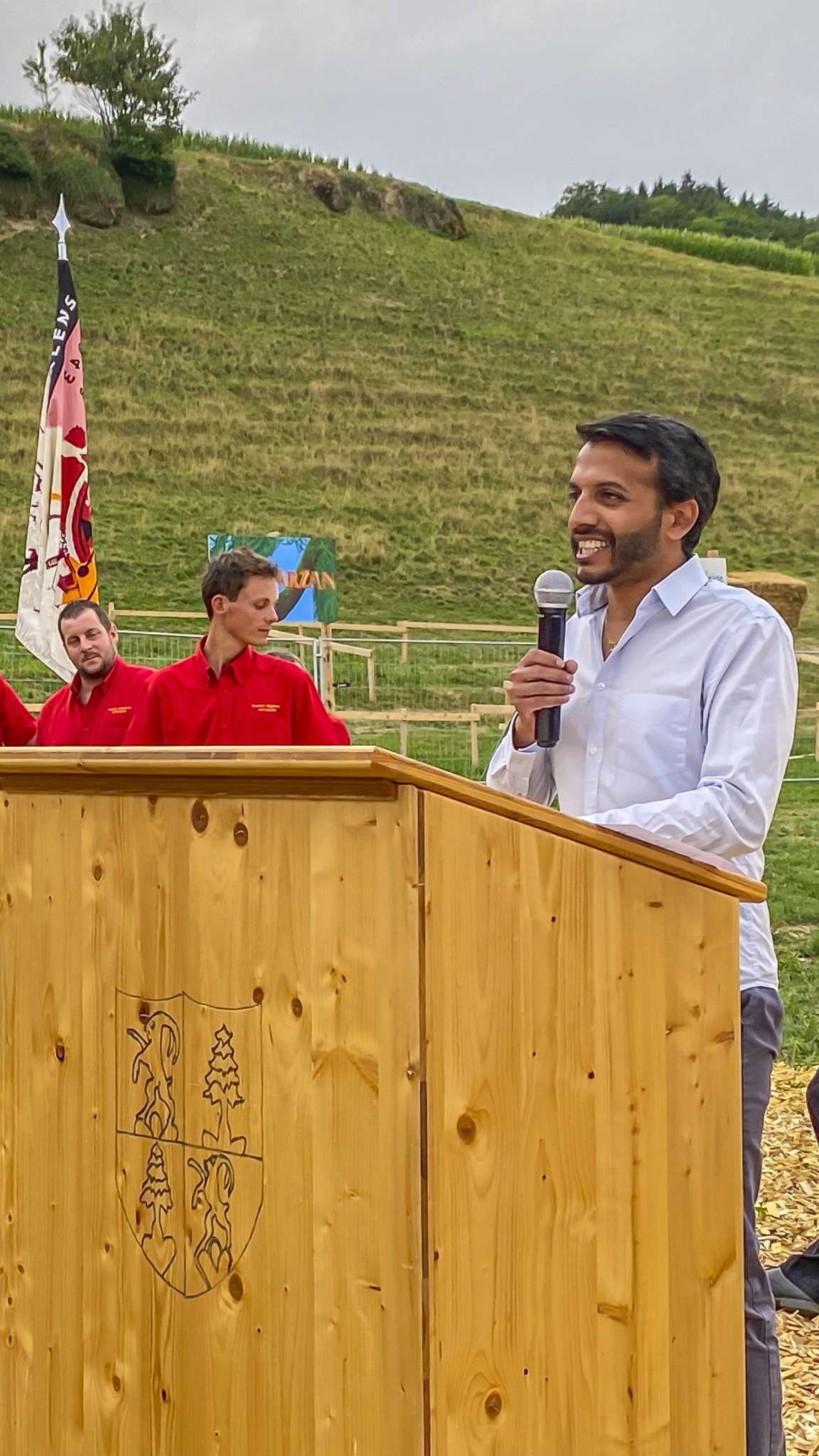 Savio Michellod lors d’un discours en Veveyse